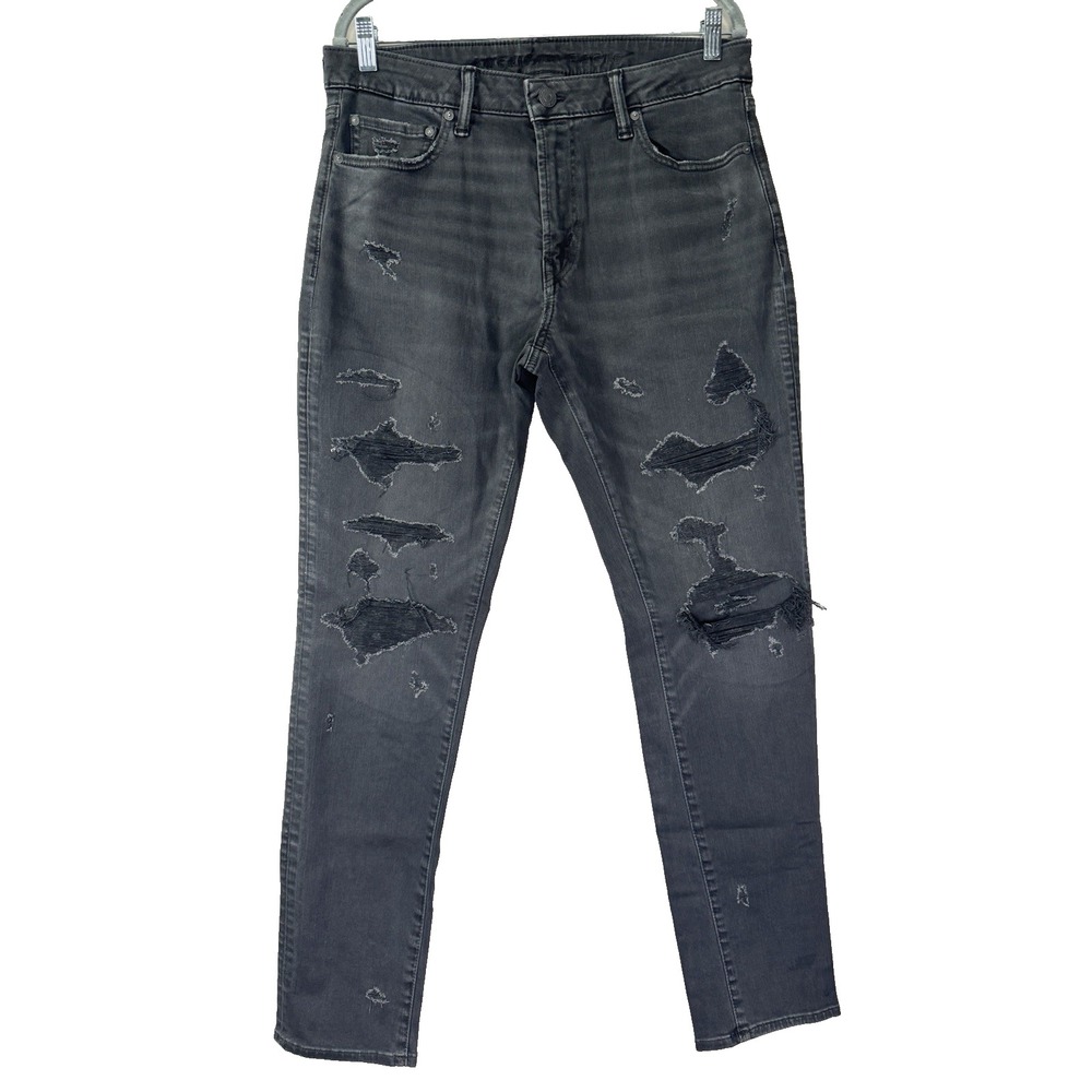 American Eagle Mens 33X32 Airflex Skinny Jeans Denim Faded Distressed Grunge